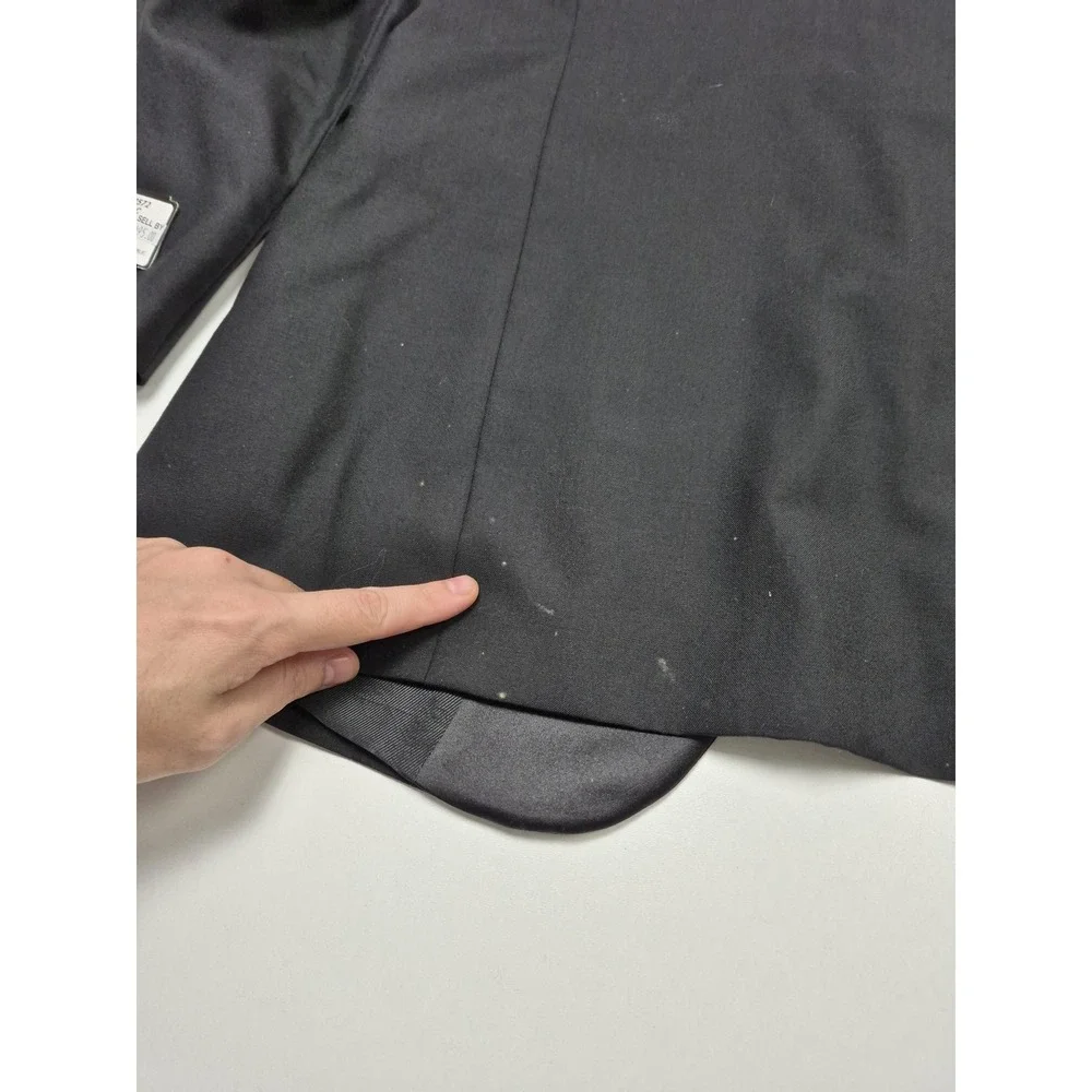 Giorgio Bissoni Suit Jacket Mens 48R Black Wool Tuxedo 1 Button Formal FLAW